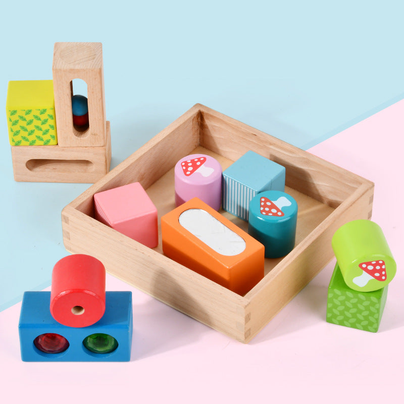 Wooden Discovery Sensory Blocks for  Early Learning, Early Learning Montessori Toy