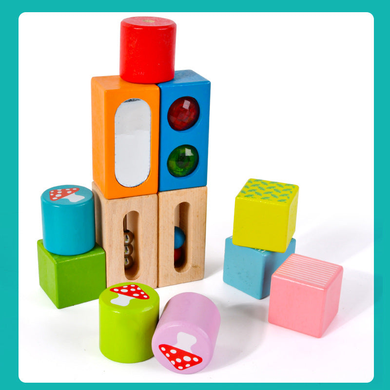 Wooden Discovery Sensory Blocks for  Early Learning, Early Learning Montessori Toy