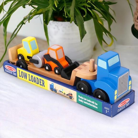Wooden Transportation trailer, excavator, construction vehicles