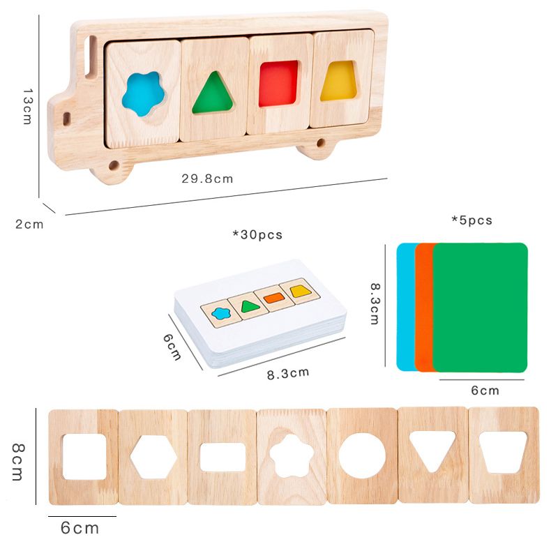 Bus Color and Shapes Sorting Toy. Montessori inspired