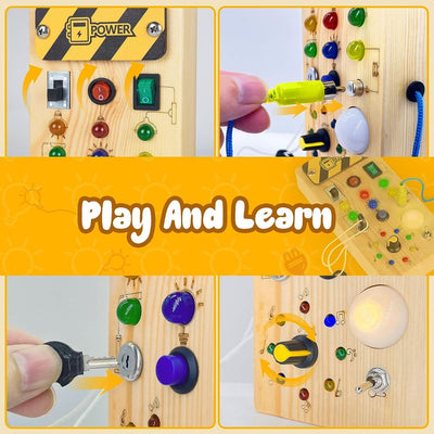 Montessori LED Busy Board - Perfect Travel Toy & Ideal Gift for Toddlers