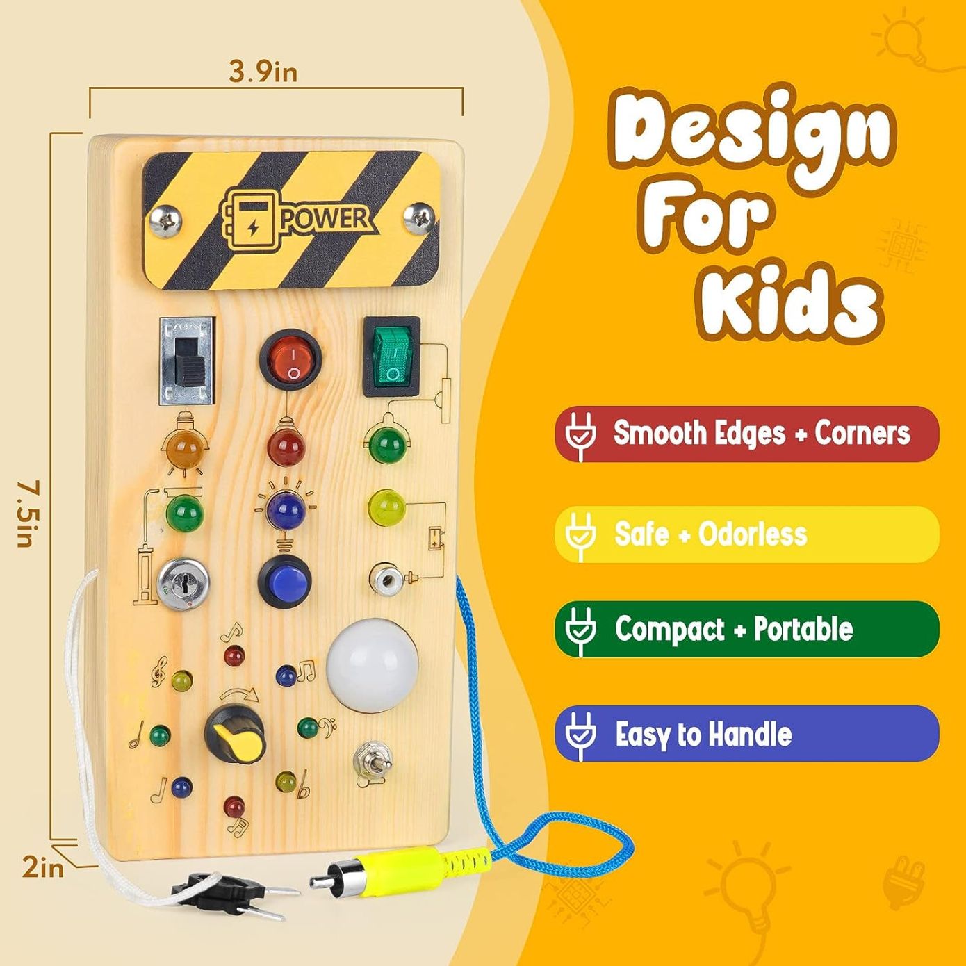 Montessori LED Busy Board - Perfect Travel Toy & Ideal Gift for Toddlers