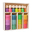 Montessori inspired Wooden colour sorting rings and mini figurines.  Early learning toy