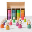 Montessori inspired Wooden colour sorting rings and mini figurines.  Early learning toy