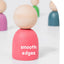 Montessori inspired Wooden colour sorting rings and mini figurines.  Early learning toy