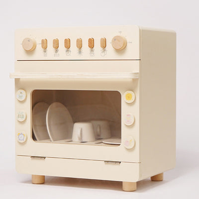 Cream Coloured Wooden Dish Washer. Kitchen Pretend Play Toy.