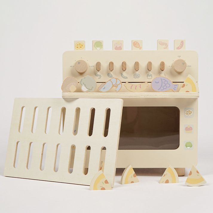 Cream Colour Wooden Oven Kitchen Pretend Play