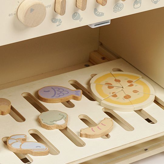 Cream Colour Wooden Oven Kitchen Pretend Play