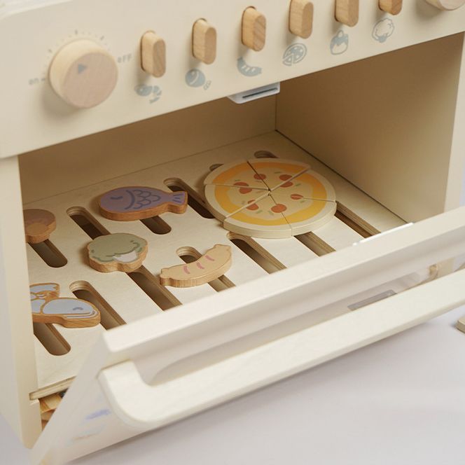 Cream Colour Wooden Oven Kitchen Pretend Play