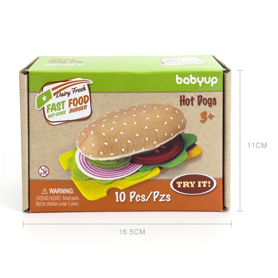 Felt Burger Sandwich Hotdog Pretend Play Kitchen Food Toy