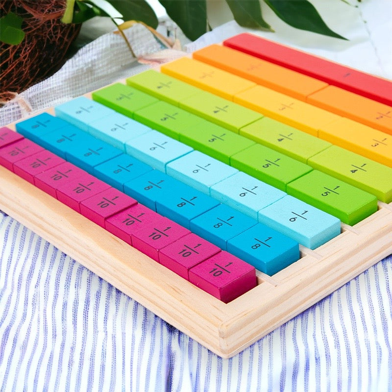 Math Number & Fraction Montessori Math Early Learning Stick