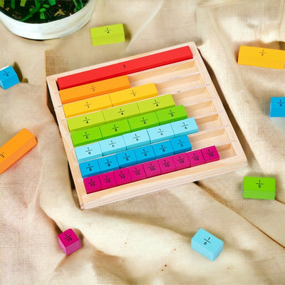 Math Number & Fraction Montessori Math Early Learning Stick