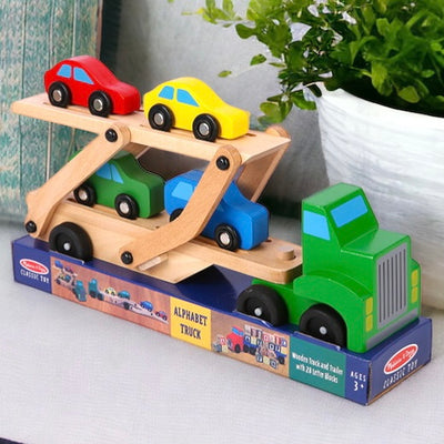 Wooden Transportation trailer, excavator, construction vehicles