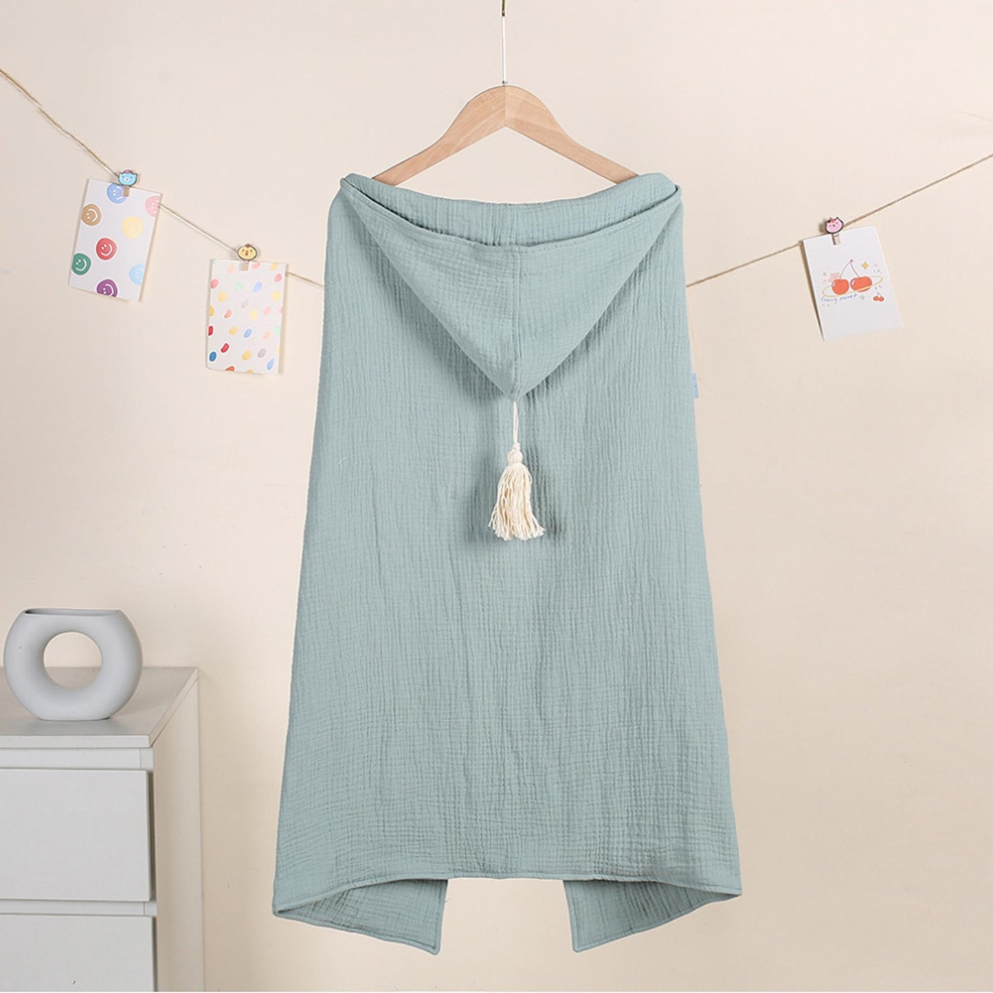 baby hood swaddle green