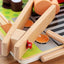 Kabi Grill Set Tray Pretend Play Set. Wooden Kitchen Food Toy.