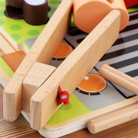 Kabi Grill Set Tray Pretend Play Set. Wooden Kitchen Food Toy.