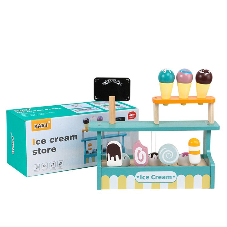 Kabi Wooden Ice Cream Play Set. Kitchen Pretend Play