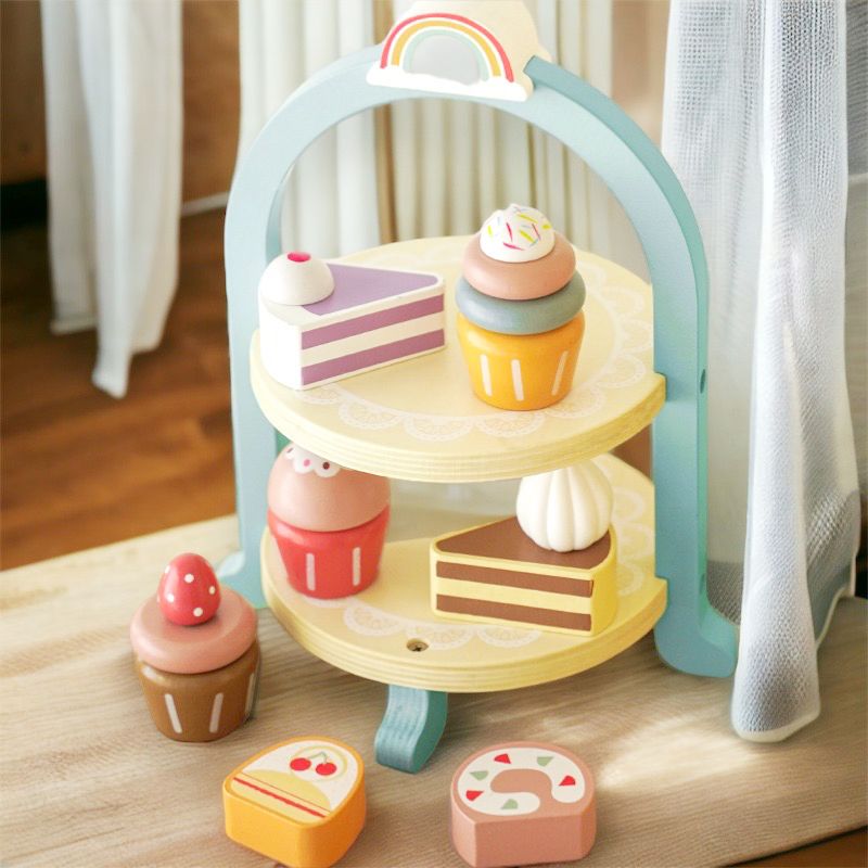 Kabi Wooden High Tea Set Kitchen Pretend Play Set