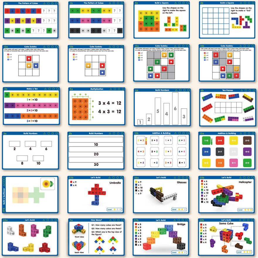 Linking Cubes with 30 Double-Sided Question Activity Cards