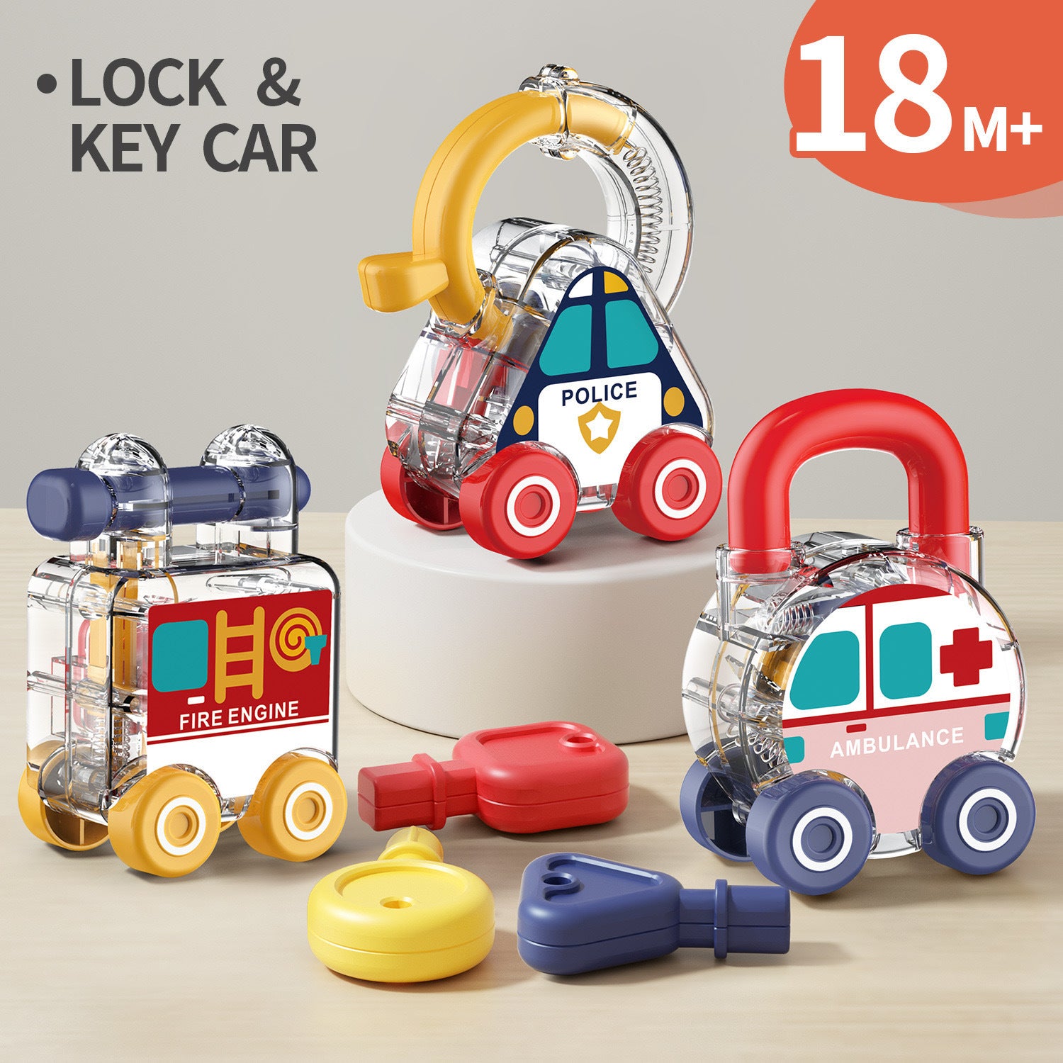 Lock Key Car Fine Motor Skill Cognitive Toy