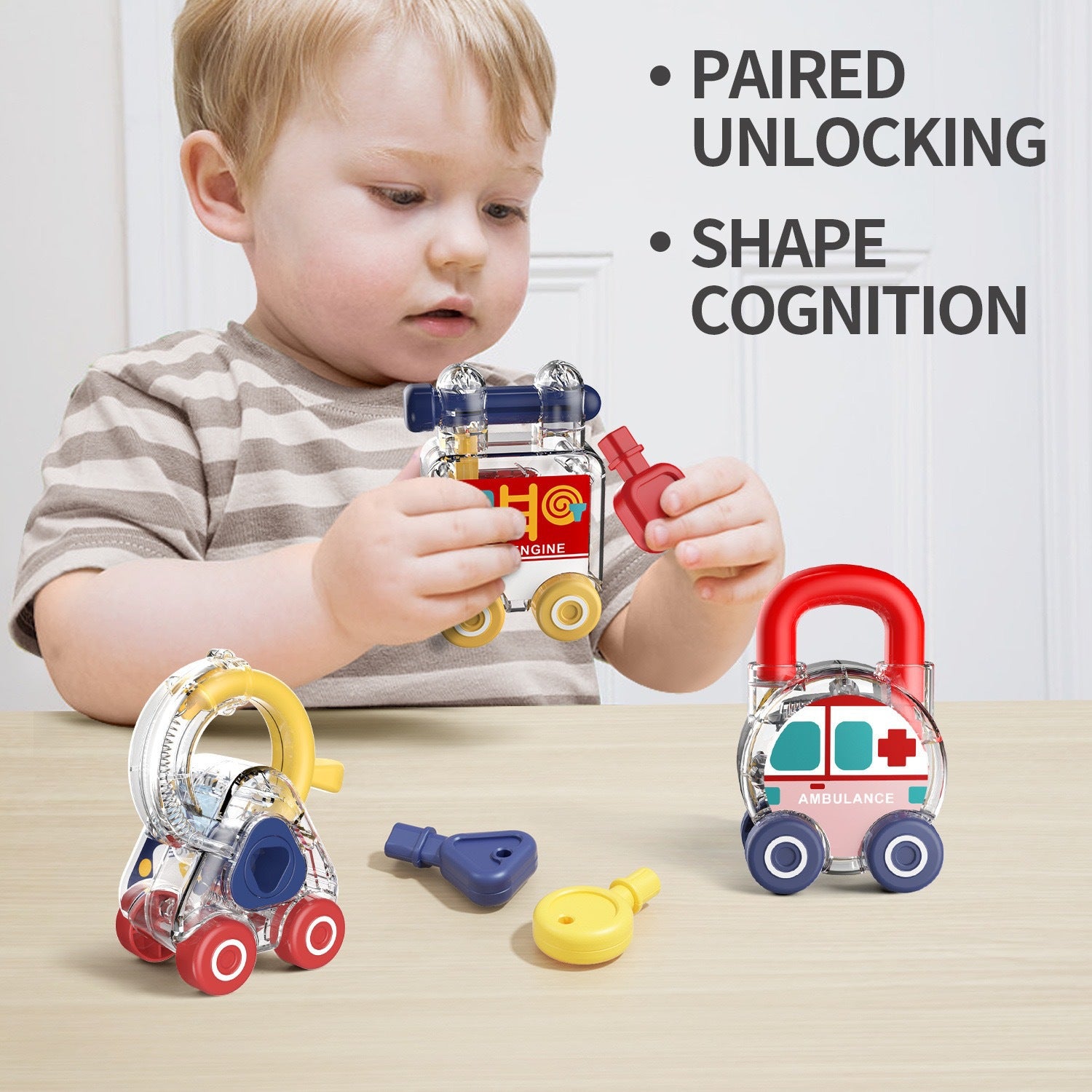 Lock Key Car Fine Motor Skill Cognitive Toy
