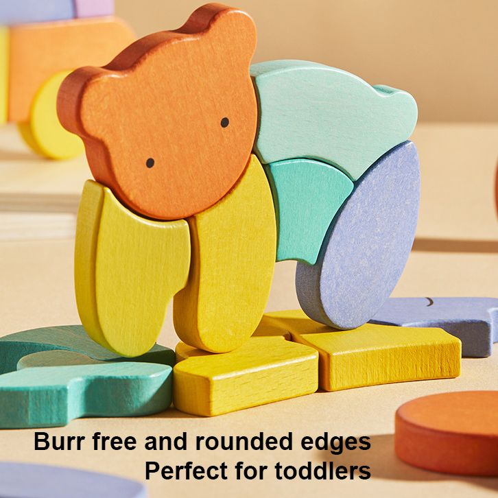 Animals Big Piece Wooden Toddler Baby Jigsaw Puzzle. 4-7pc