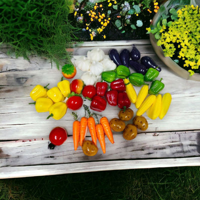 Mini vegetables. Pack of 5*3 variety. Kitchen food toy. Sensory play