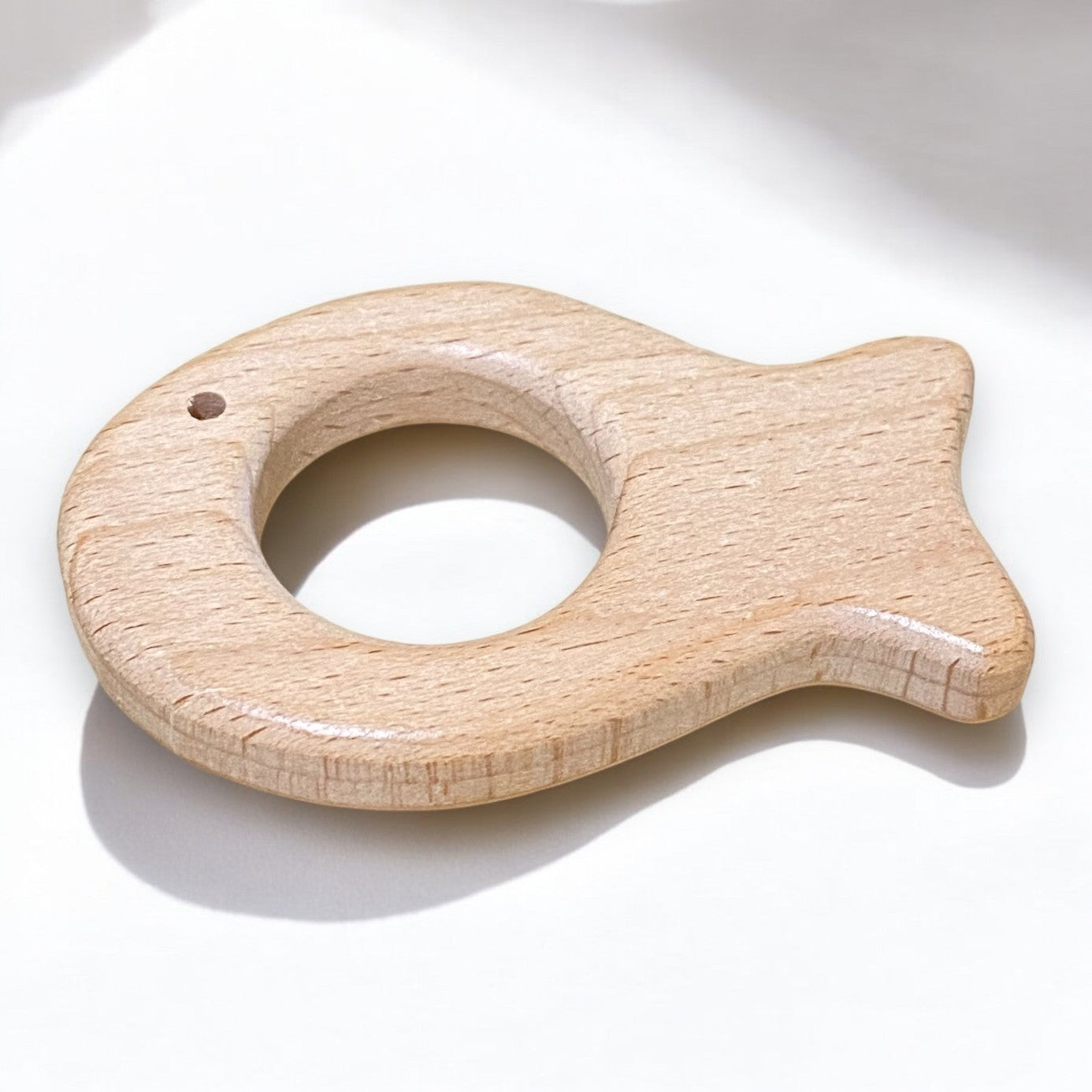 Mini tiny wooden animal teether. Perfect for small hands