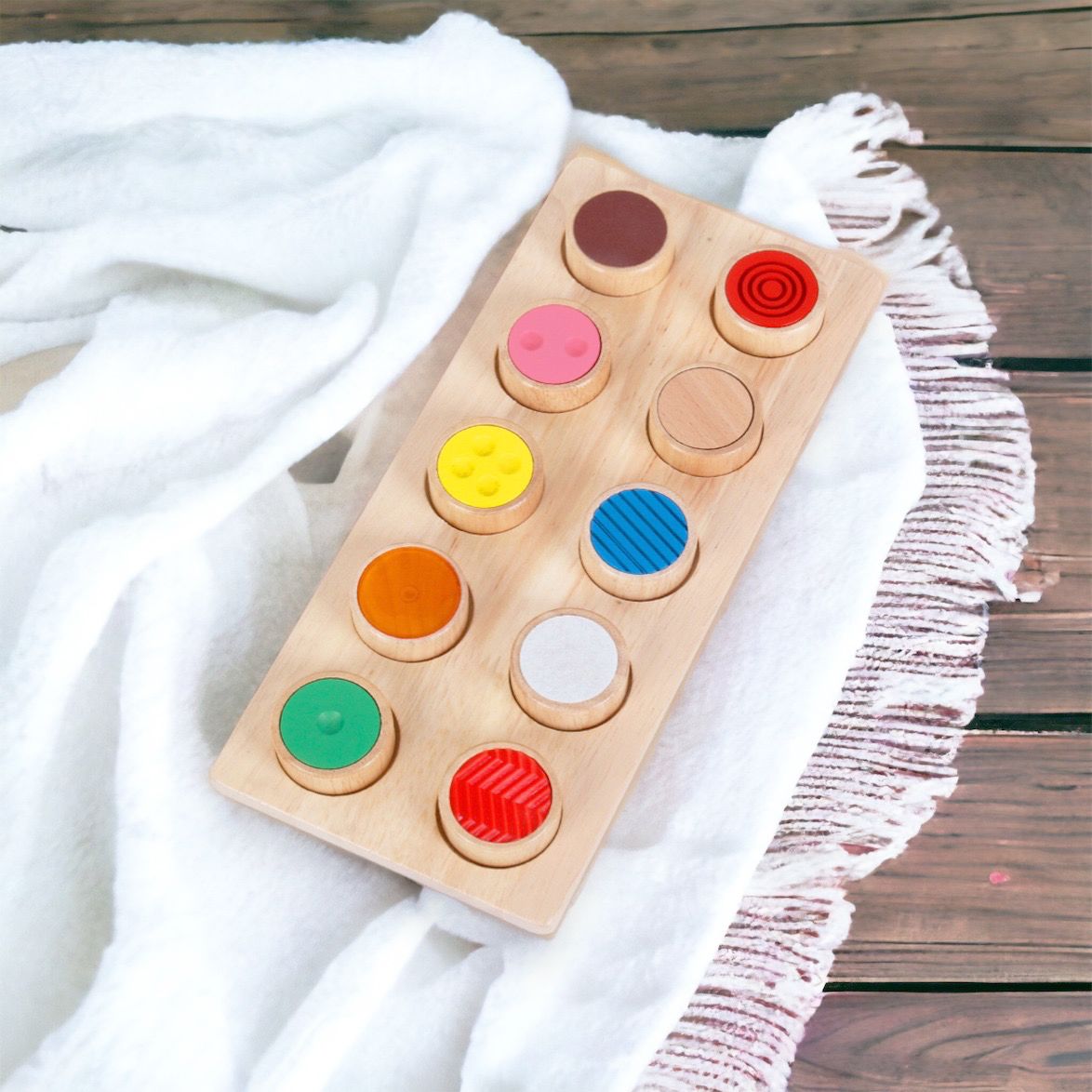 Montessori Wooden Touch Sensory Cylinders. Early Learning