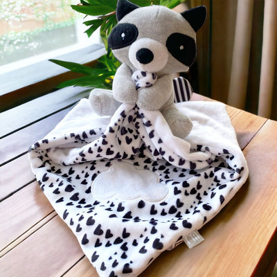 Mothercare Black and White Baby Raccoon Comforter