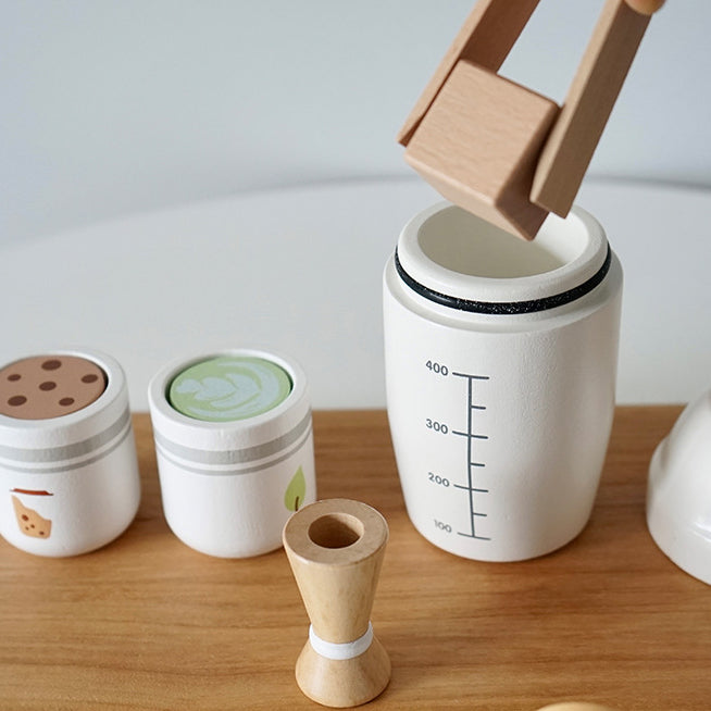 Wooden Milk Tea Set. Kitchen Pretend Play Toy