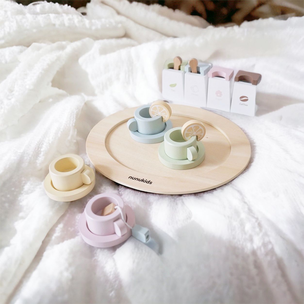 Wooden Afternoon Tea & High Tea Set Kitchen Pretend Play