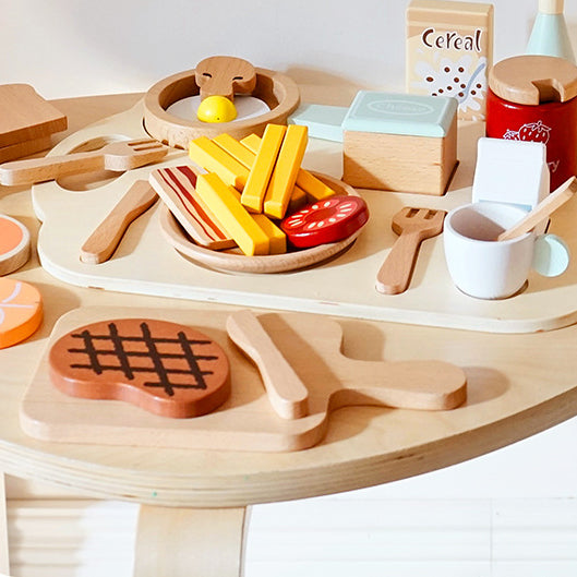 Wooden Complete Breakfast Kitchen Pretend Play Set