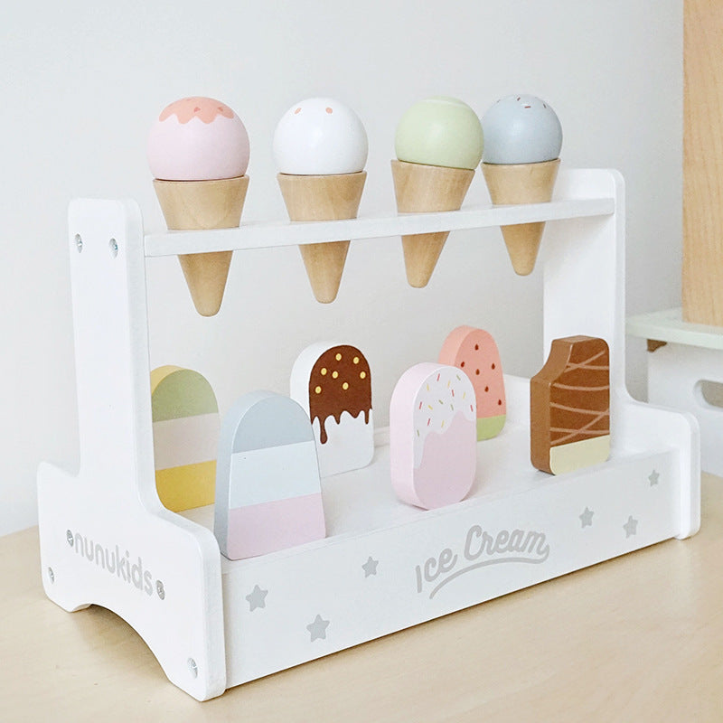Wooden Ice Cream Ice Pop Pretend Play Kitchen Play Set