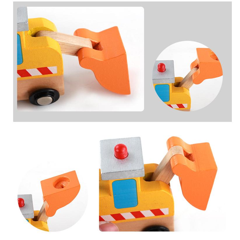 Wooden Transportation trailer, excavator, construction vehicles