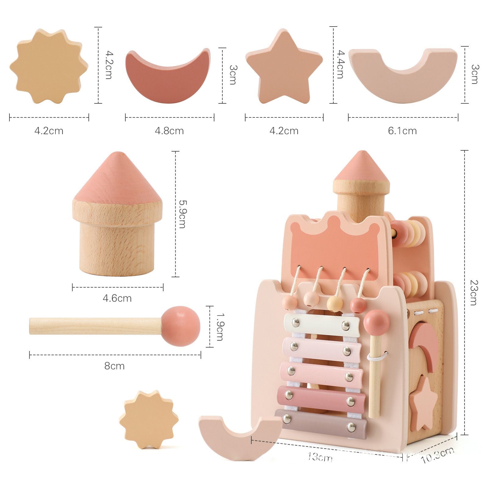 Montessori Inspired Wooden Toy Castle Multi functional