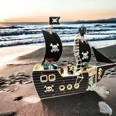 German brand. Large Wooden Pirate Ship. Pretend Play