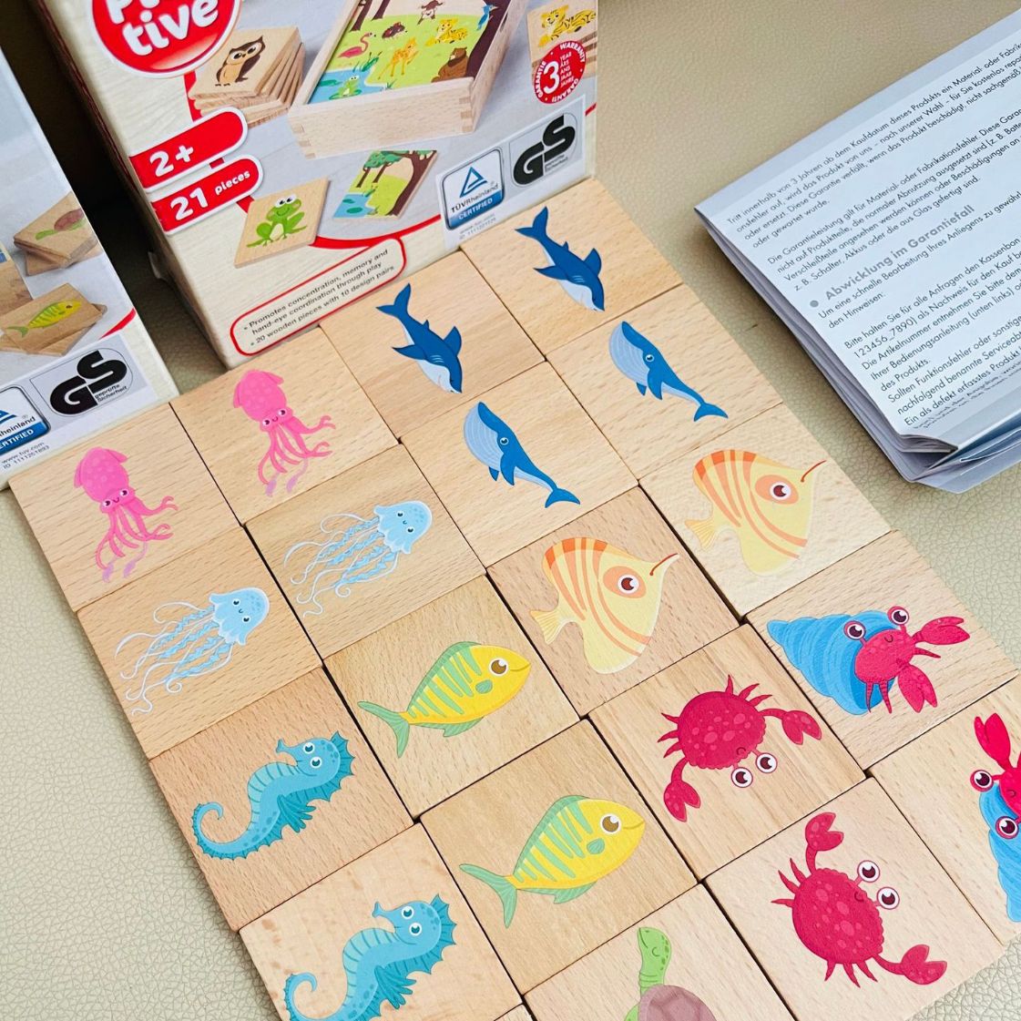Plative Wooden Sea Animal Matching Game, Early Learning