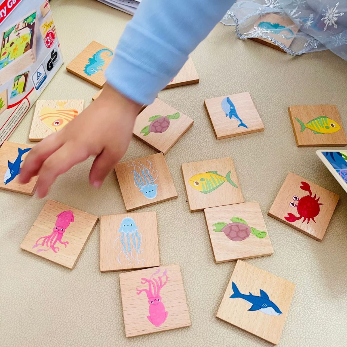 Plative Wooden Sea Animal Matching Game, Early Learning