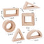 Wooden Mirror Sensory Blocks of 12. 5 different shapes