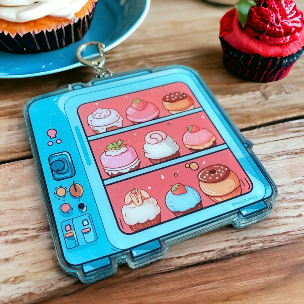 Novelty shakable cute adorable cupcake keychain souvenir