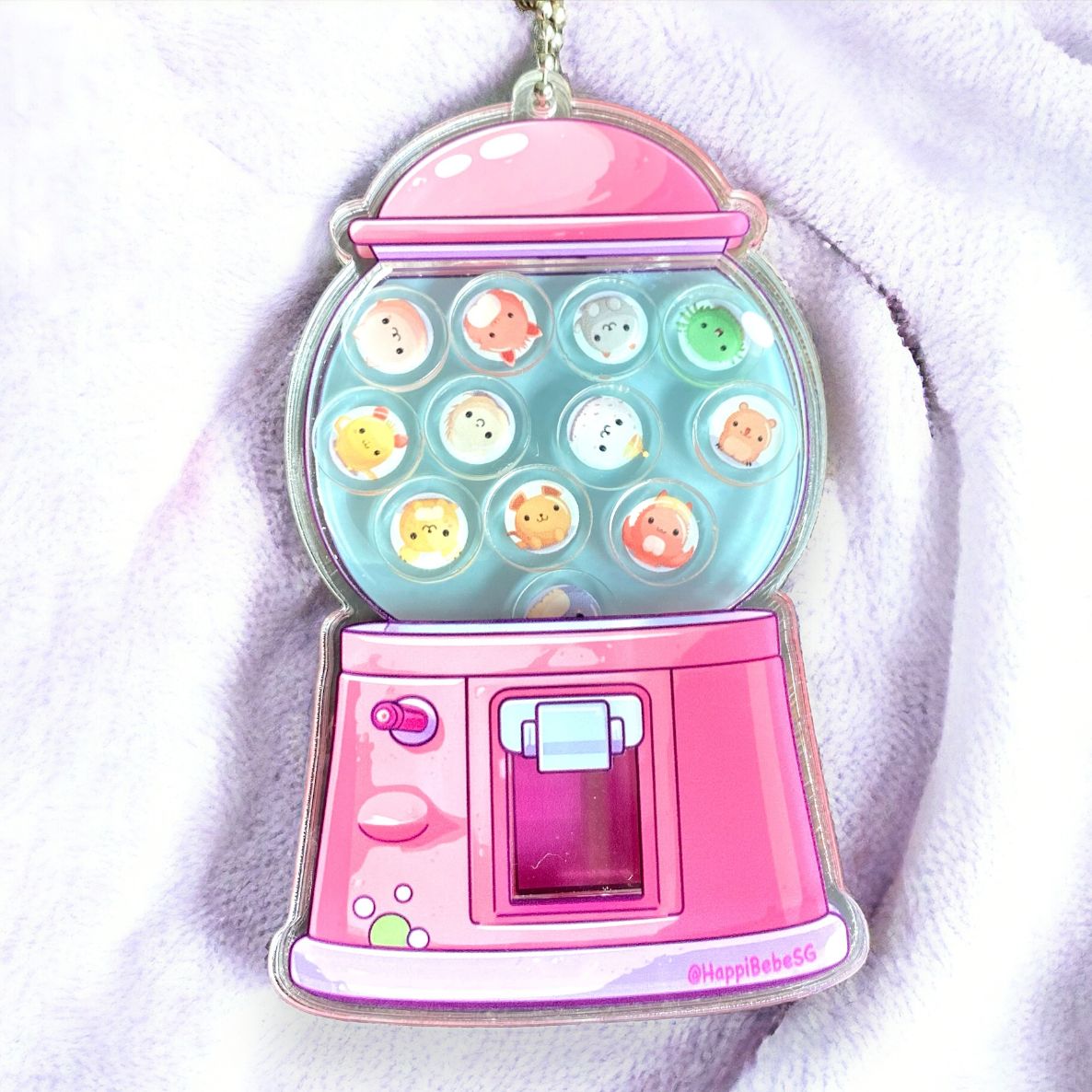 Novelty shakable cute adorable gumball souvenir keychain