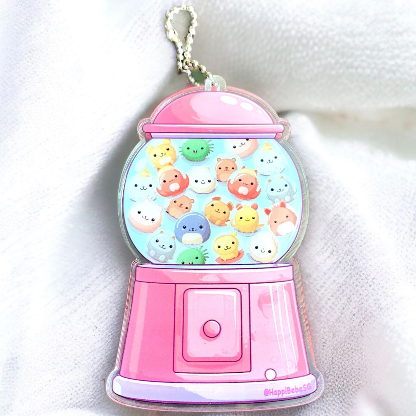 Novelty shakable cute adorable gumball souvenir keychain