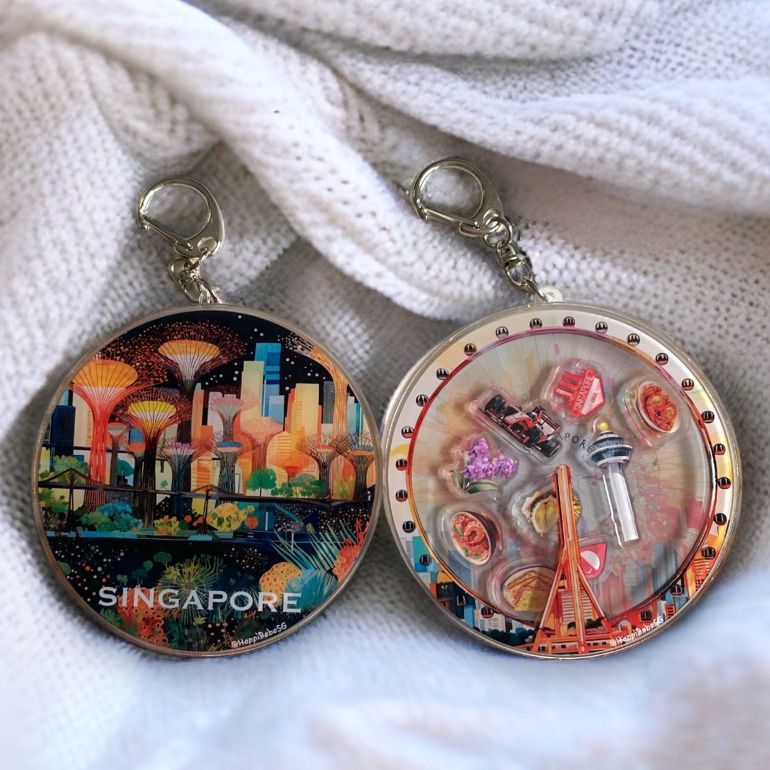 Singapore edition shakable souvenir keychain