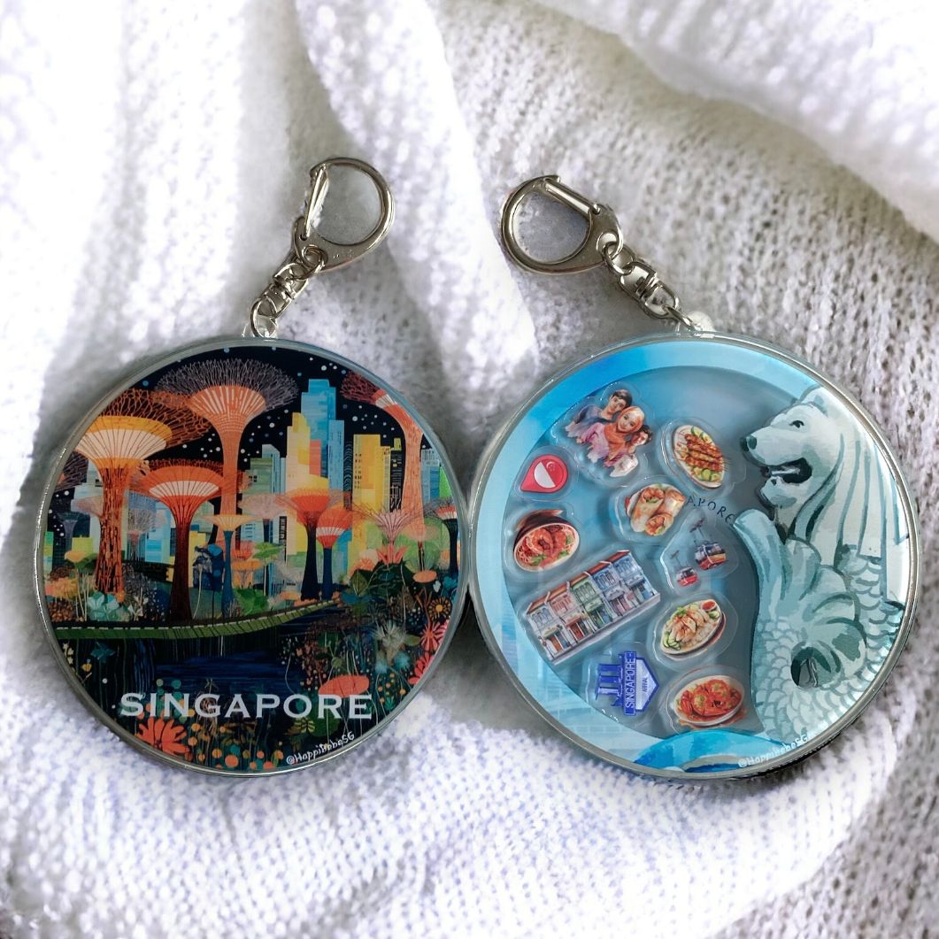 Singapore edition shakable souvenir keychain