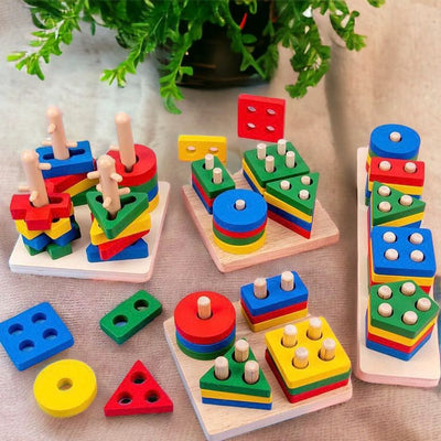 Wooden Toy Shape Sorting Montessori Inspired Early Learning