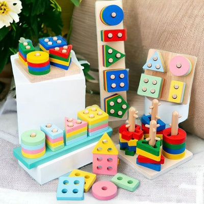 Wooden Toy Shape Sorting Montessori Inspired Early Learning