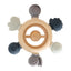 Wooden baby silicone multi-directional bite teether