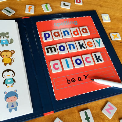 Spelling Educational Game Book with magnets and erasable marker