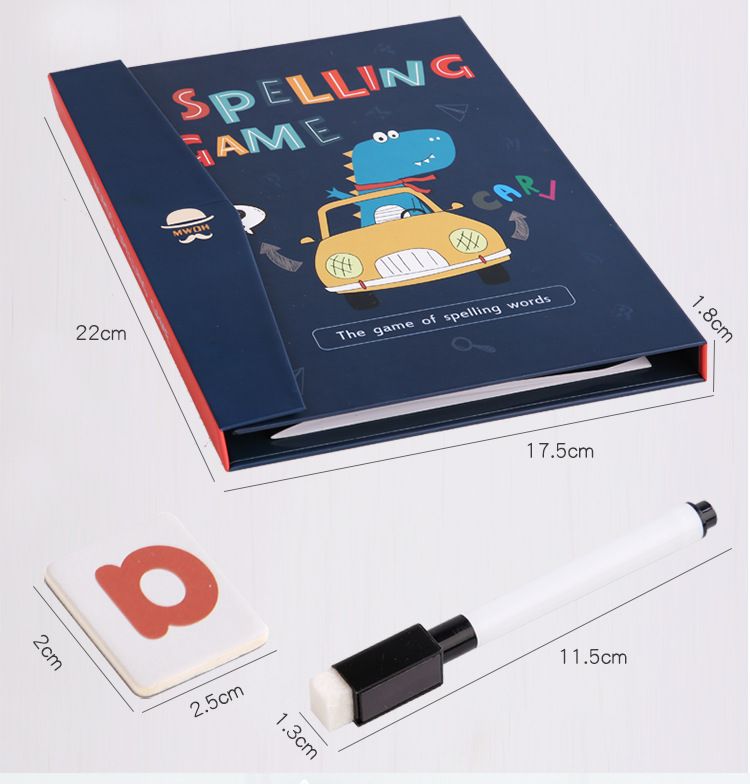 Spelling Educational Game Book with magnets and erasable marker